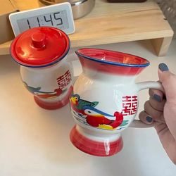 Sputum water cup, night pot, tea cup, ceramic coffee cup, old-fashioned enamel cup