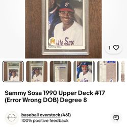 Sammy Sosa Rookie Error Card