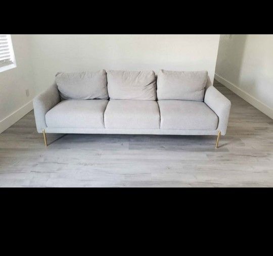 Poly and Bark Lissie Sofa in Cumulus Grey