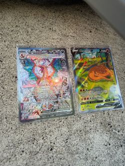 CHARZARD EX AND CHARZARD V NEAR MINT