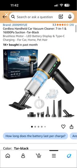 JIXINMIYUE Cordless Handheld Car Vacuum Cleaner