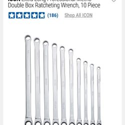 ICON 10PC LONG METRIC RATCHETING WRENCH 