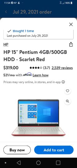 HP Laptop Pentium. 4 GM/500 GB