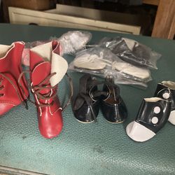 Tiny Infant Or Baby Doll Boots And Shoes