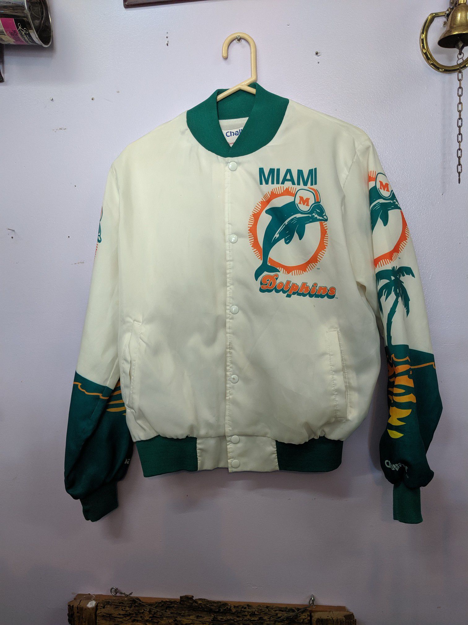 RARE Miami Dolphins Jacket, Chalk Line 1980's