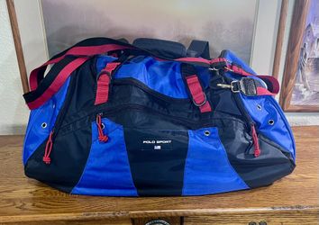 Mint Condition: Vintage Ralph Lauren Blue Nylon Fitness Duffle Gym Bag! 