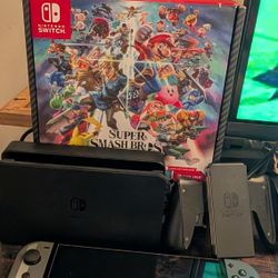 Switch OLED, Used, In Box, Optional Kirby Case