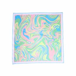 Neon Mint & Blue Marble Swirl Square Scarf 48x48cm | Custom Bandana NWOT