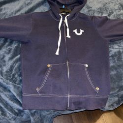Navy Blue True Religion Zip Up (Medium Size)