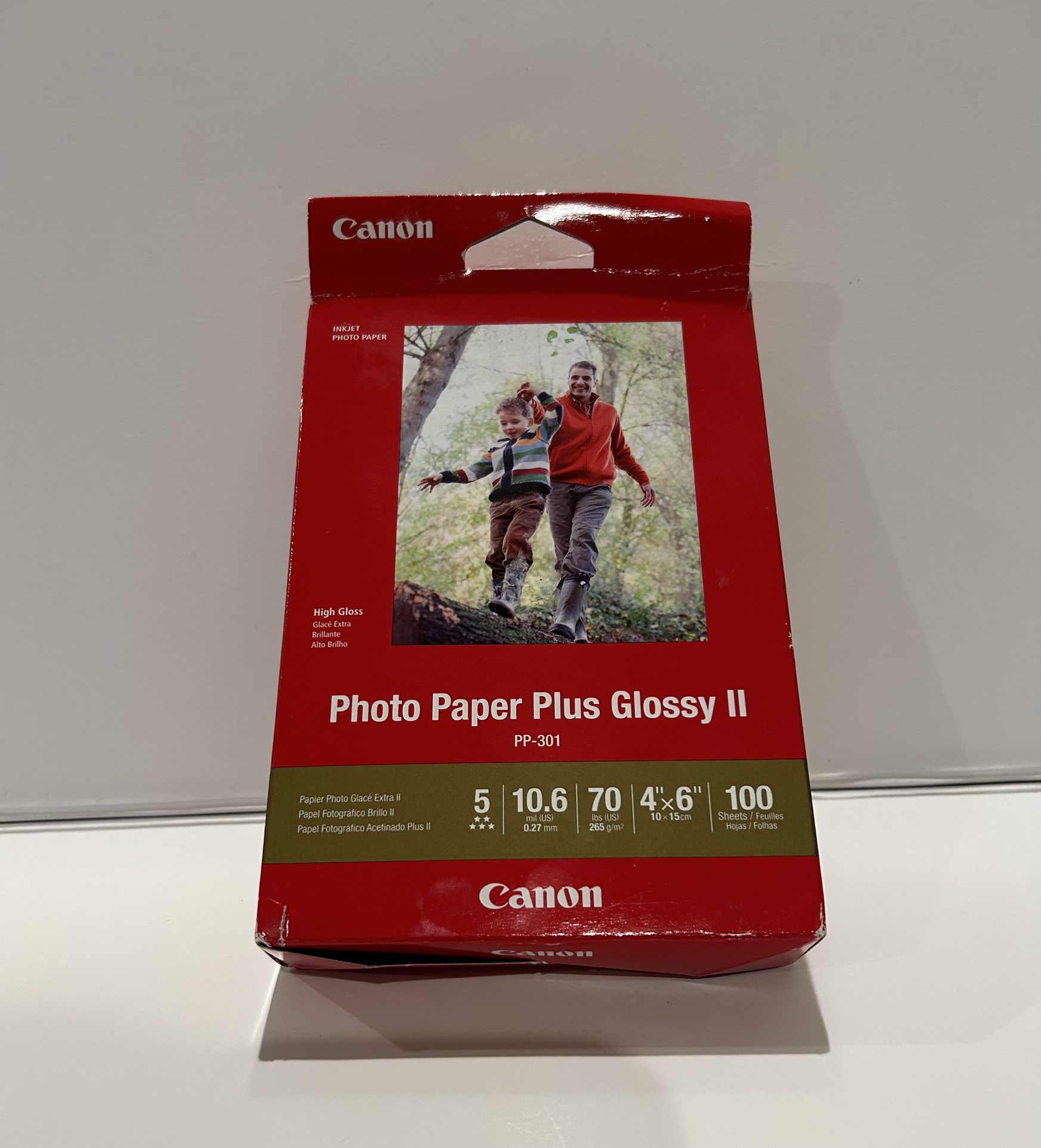 Canon Plus Glossy II PP-301 Inkjet Printer Photo Paper 100 Sheets 4”x6” NEW