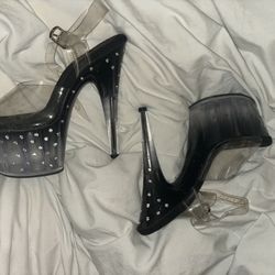 Pleaser Stripper Dancer Heels - 7 Inch Stilettos - Black Size 9 