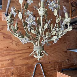 Victorian style with crystal flower chandelier, 31” high 29” wide …