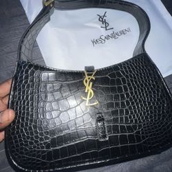 Black Crocodile YSL Purse 