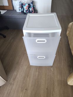Plastic 2 drawer cabinet with perfect wheels
