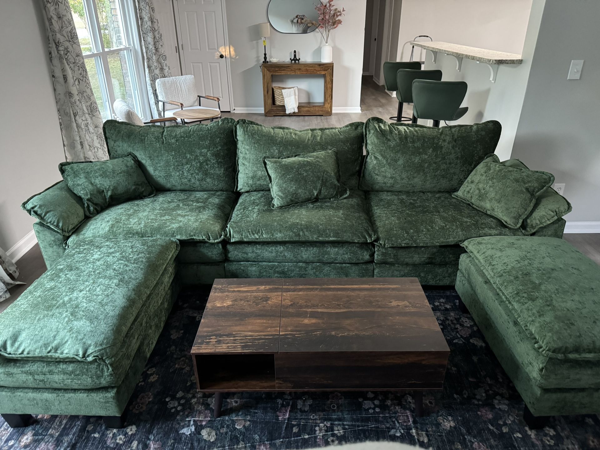 Brand New Couch With Two Detachable Ottomans