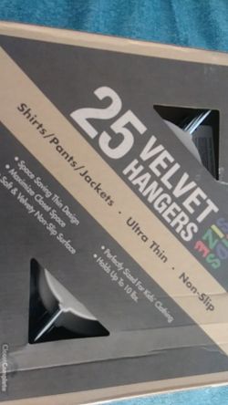 NEW BOX OF 25 VELEVET CHILD HANGERS