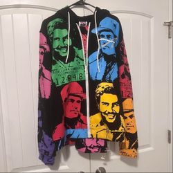 Asaali Multi-Colored Cartel Print Zip-Up 3XL $280 AUTHENTIC 