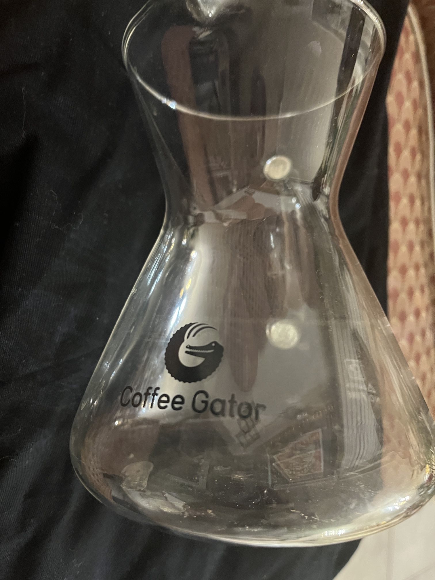 Coffee Gator Glass Carafe approx H6”W5”