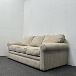 LAZBOY/LAZYBOY beige corduroy couch 3 seater - delivery and setup