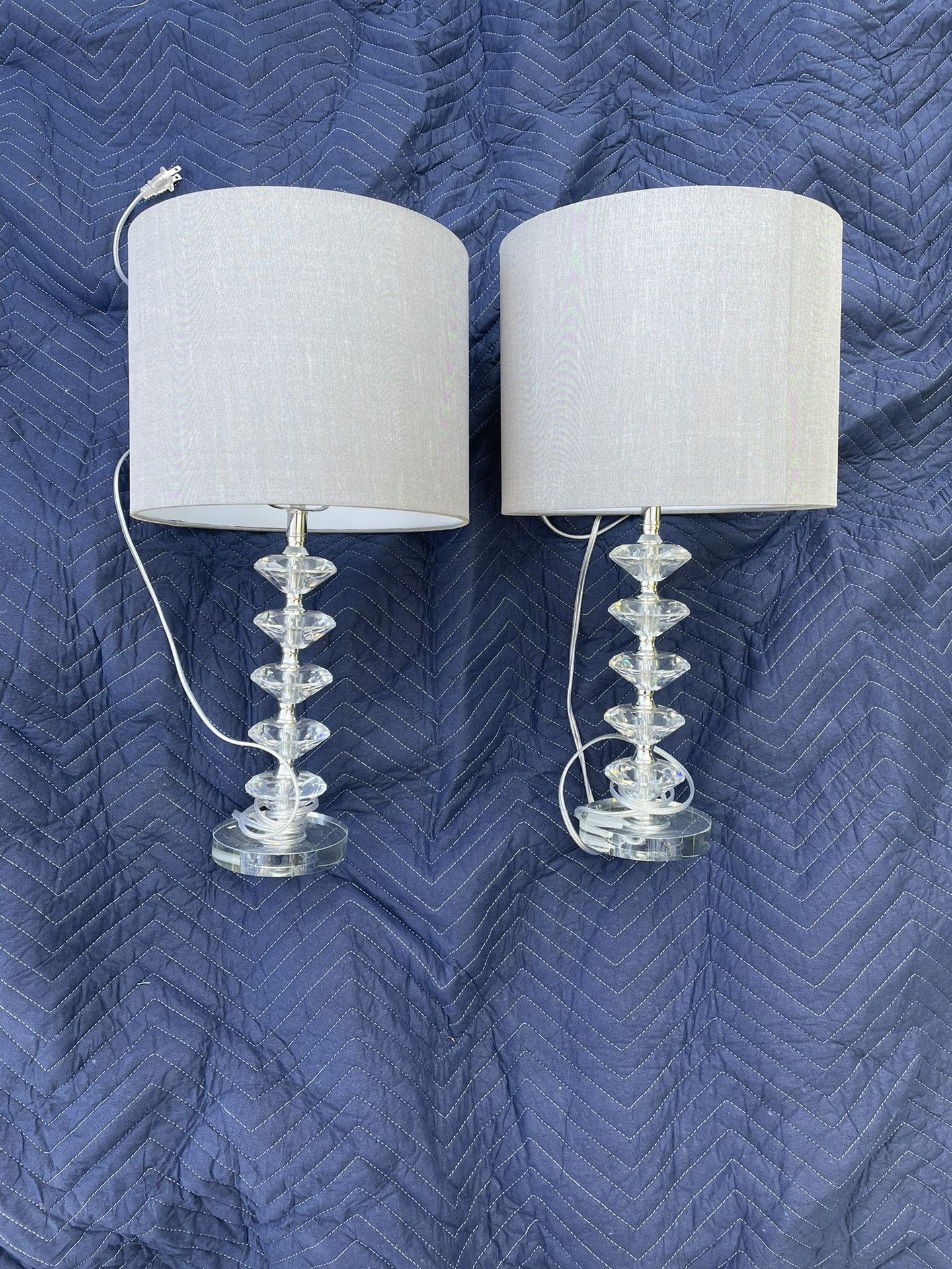 Twin Grey Lamps 