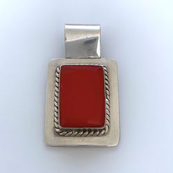 HAN Mexico Sterling & Red Coral Pendant