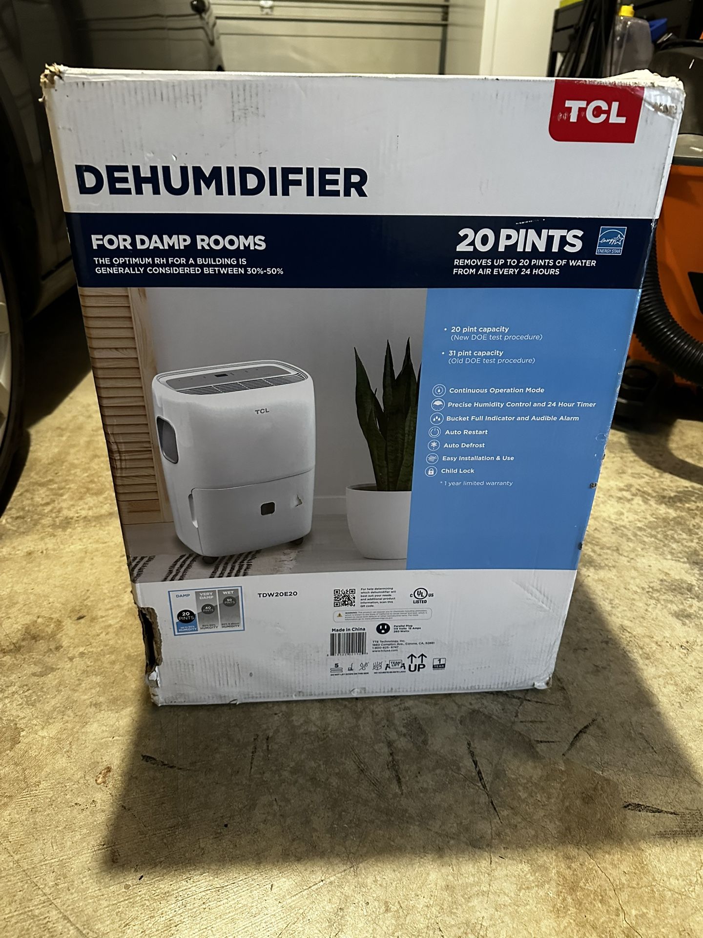 Portable Dehumidifier 1500sq Ft 