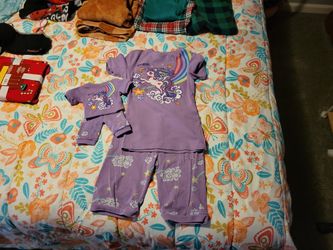 Unicorn Girl And Baby Doll Matching Pjs
