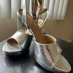 Silver Platform Heels - 6 1/2