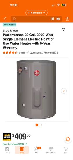 20 gallons water heater (REED)