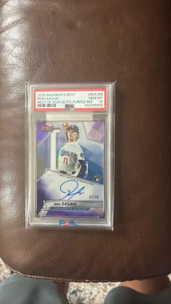 2025 Bowman’s Best Roki Sasaki RC /75 Purple Refractor
