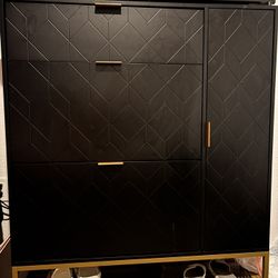 ✨ Modern Shoe Storage Cabinet – Adjustable Shelves, Large Capacity (Black) ✨ 