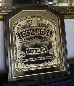Vintage Lochan Ora Liqueur Framed Mirror