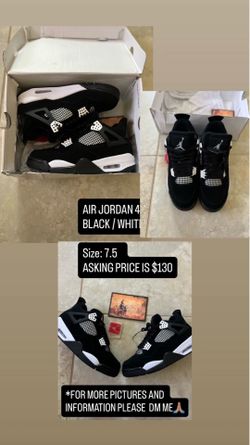 JORDAN 4s BLACK AND WHITE RETRO