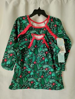 Christmas Girl Pajamas Nightgown Dress & Matching Doll Dress Toddler Kids Size 3T New