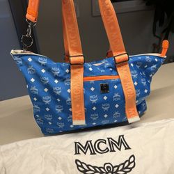 MCM Blue and Orange Tote Bag