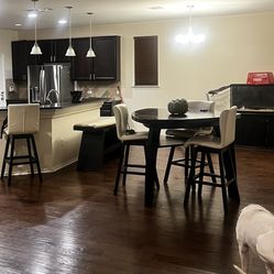 High Top Table - 4 Chairs And Bench