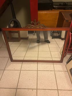 Wooden frame mirror
