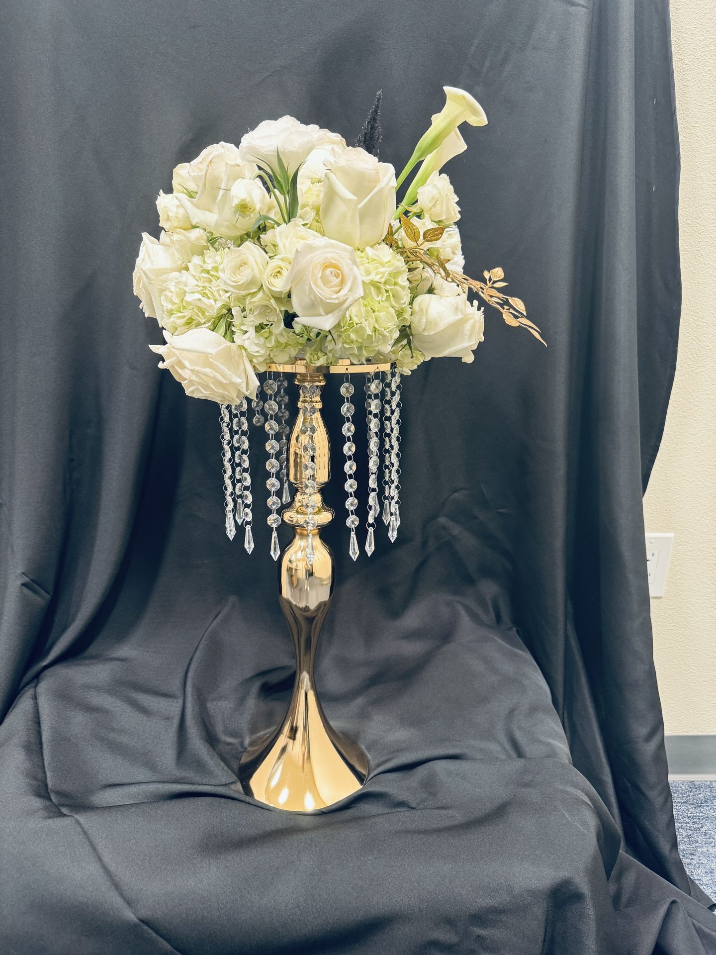 Set Of 24 Gold Crystal Pillars