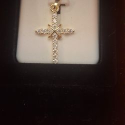 $60 Obo Silver Cross Stamped With 1 Ct Diomonds