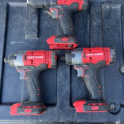 3 craftsman drills/impact drivers