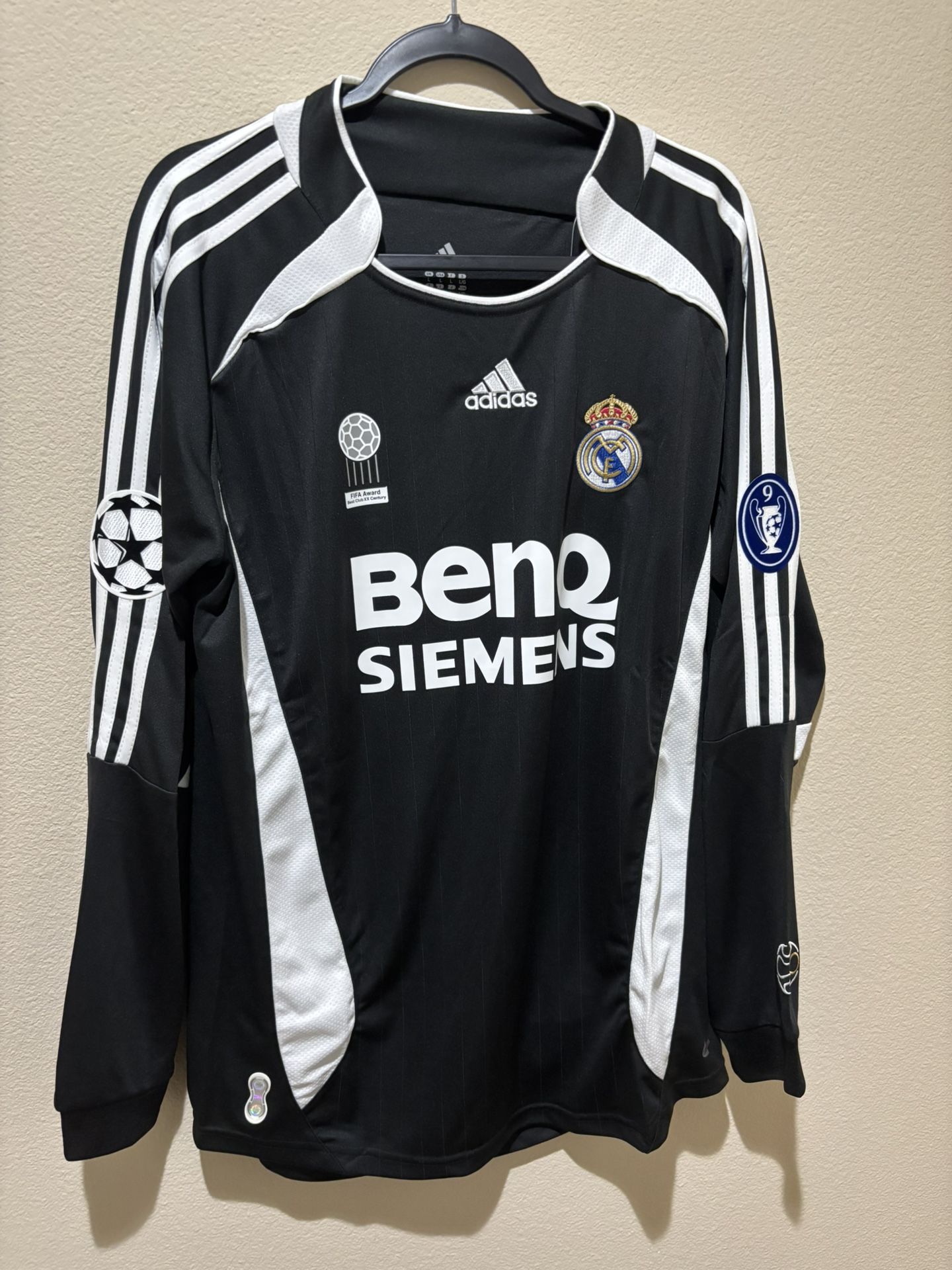 Ronaldo #9 R9 Real Madrid Away Jersey 2006-2007 Long Sleeve Black