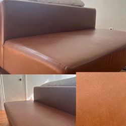 Brown Leather Loveseat