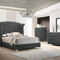 New 4 Pc Queen Bedroom Set King Bedframe Dresser Mirror And Nightstand 