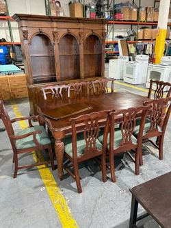 Handyman Special 8 Chair Dining Set with China Cabinet