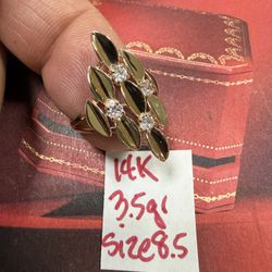 14K Solid Gold Ring For Wedding 3.5Gr Size 8.5