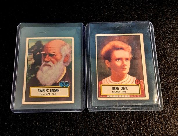 Charles Darwin & Marie Curie 1952 Topps Look And See Cards Rare Collectibles!!