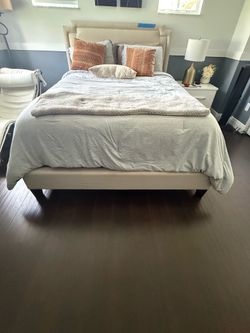Queen Upholstered Bed Frame with Headboard