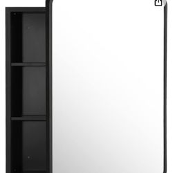 Movo 24 Inch x 30 Inch Black Metal Framed Bathroom Mirror