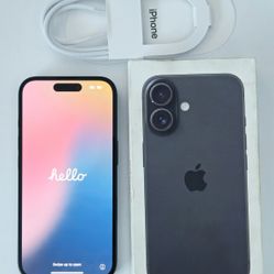 iPhone 16 • 128GB • Black • Unlocked • 100% Battery • Brand New