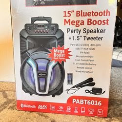 15” Bluetooth Party Speaker With LED Lights 